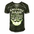 Mens Awesome Dads Have Tattoos And Beards Fathers Day V3 Men's Short Sleeve V-neck 3D Print Retro Tshirt Forest