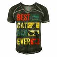 Mens Best Cat Dad Ever Funny Fathers Day Gifts 461 Trending Shirt Men's Short Sleeve V-neck 3D Print Retro Tshirt Forest