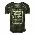 Mens Cornhole Champion Boss Of The Toss Pappy Men's Short Sleeve V-neck 3D Print Retro Tshirt Forest