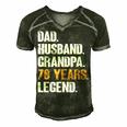 Mens Dad Husband Grandpa 70 Years Legend Birthday 70 Years Old Men's Short Sleeve V-neck 3D Print Retro Tshirt Forest