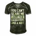 Mens Father You Cant Scare Me I Have Four Daughters And A Wife Men's Short Sleeve V-neck 3D Print Retro Tshirt Forest