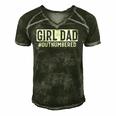 Mens Girl Dad Outnumbered Happy Fathers Day From Daughter Men's Short Sleeve V-neck 3D Print Retro Tshirt Forest