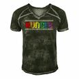 Mens Guncle Gay Uncle Lgbt Pride Flag Gift Men's Short Sleeve V-neck 3D Print Retro Tshirt Forest
