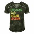 Mens Husband Dad Vegan Legend Funny Fathers Day Men's Short Sleeve V-neck 3D Print Retro Tshirt Forest