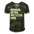 Mens Husband Father Protector Hero Funny Fathers Day Men's Short Sleeve V-neck 3D Print Retro Tshirt Forest
