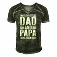Mens I Have Two Titles Dad And Papa I Rock Them Both Men's Short Sleeve V-neck 3D Print Retro Tshirt Forest