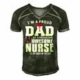 Mens Im A Proud Dad Of A Freaking Awesome Nurse Daughter Father Men's Short Sleeve V-neck 3D Print Retro Tshirt Forest