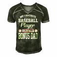 Mens My Favorite Baseball Player Calls Me Bonus Dad Funny Bonus Men's Short Sleeve V-neck 3D Print Retro Tshirt Forest