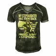 Mens My Stepdaughter Has Your Back - Proud Army Stepdad Dad Gift Men's Short Sleeve V-neck 3D Print Retro Tshirt Forest