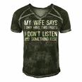 Mens My Wife Says I Only Have Two Faults 369 Trending Shirt Men's Short Sleeve V-neck 3D Print Retro Tshirt Forest