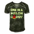 Mens One In A Melon Daddy Funny Watermelon Dad Fathers Day Gift Men's Short Sleeve V-neck 3D Print Retro Tshirt Forest