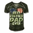 Mens Patriotic Dad - Best Dad Ever 4Th Of July American Flag Men's Short Sleeve V-neck 3D Print Retro Tshirt Forest