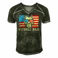 Mens Pitbull Dad American Pit Bull Dog Us Flag 4Th Of July Men's Short Sleeve V-neck 3D Print Retro Tshirt Forest