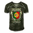 Mens Portuguese Grandpa Like A Regular Grandpa Only Cooler Funny Men's Short Sleeve V-neck 3D Print Retro Tshirt Forest