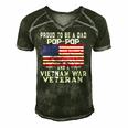 Mens Proud Dad Pop-Pop Vietnam War Veteran - Retro Us Flag Grandpa Men's Short Sleeve V-neck 3D Print Retro Tshirt Forest