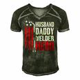 Mens Proud Welding Husband Daddy Welder Hero Weld Fathers Day Men's Short Sleeve V-neck 3D Print Retro Tshirt Forest
