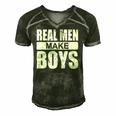 Mens Real Men Make Boys Daddy To Be Announcement Family Boydaddy Men's Short Sleeve V-neck 3D Print Retro Tshirt Forest