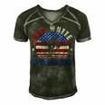 Mens Red White Cycling Dad 4Th Of July American Flag Gift Men's Short Sleeve V-neck 3D Print Retro Tshirt Forest