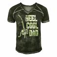 Mens Reel Cool Dad Fishing Daddy Mens Fathers Day Gift Idea Men's Short Sleeve V-neck 3D Print Retro Tshirt Forest
