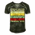 Mens Retro Dear Dad Great Job Were Awesome Thank You Vintage Men's Short Sleeve V-neck 3D Print Retro Tshirt Forest