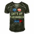 Mens Shes My Firecracker His And Hers 4Th July Matching Couples Men's Short Sleeve V-neck 3D Print Retro Tshirt Forest