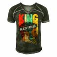 Mens Strong Black King Juneteeth African American Father Day 23 Shirt Men's Short Sleeve V-neck 3D Print Retro Tshirt Forest