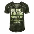 Mens The Most Amazing Dads Get Promoted To Grandpa Men's Short Sleeve V-neck 3D Print Retro Tshirt Forest