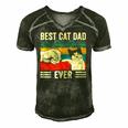 Mens Vintage Best Cat Dad Ever Bump Fit Classic Men's Short Sleeve V-neck 3D Print Retro Tshirt Forest