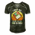 Mens Vintage Fathers Day I Keep All My Dad Jokes In A Dad A Base Men's Short Sleeve V-neck 3D Print Retro Tshirt Forest