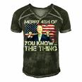 Merry 4Th Of You KnowThe Thing Happy 4Th Of July Memorial Men's Short Sleeve V-neck 3D Print Retro Tshirt Forest
