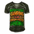 Modern Day Camping Is An Uncharged Phone Men's Short Sleeve V-neck 3D Print Retro Tshirt Forest