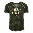Mr Fix It Fathers Day Hand Tools Papa Daddy Men's Short Sleeve V-neck 3D Print Retro Tshirt Forest