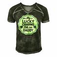 My Lucky Charms Call Me Daddy St Patricks Day Men's Short Sleeve V-neck 3D Print Retro Tshirt Forest