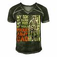 My Son Is Soldier Proud Military Dad 703 Shirt Men's Short Sleeve V-neck 3D Print Retro Tshirt Forest