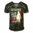 My Stepdaughter Has Your Back Proud Army Stepdad Gift Men's Short Sleeve V-neck 3D Print Retro Tshirt Forest