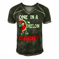 One In A Melon Daddy Dabbing Watermelon Men's Short Sleeve V-neck 3D Print Retro Tshirt Forest