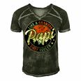 Papi Like A Grandpa Only Cooler Vintage Retro Fathers Day Men's Short Sleeve V-neck 3D Print Retro Tshirt Forest