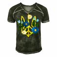 Peace In The Crest Of Ukraine Peace And Solidarity For Ukraine Men's Short Sleeve V-neck 3D Print Retro Tshirt Forest