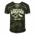 Promoted To Godfather 2022 For First Time Fathers New Dad Men's Short Sleeve V-neck 3D Print Retro Tshirt Forest