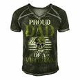 Proud Dad Of A Veteran Patrioticic Memorial Day 4Th Of July Men's Short Sleeve V-neck 3D Print Retro Tshirt Forest