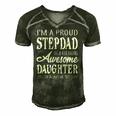 Proud Stepdad Of Freaking Awesome Daughter Fathers Day Dad Men's Short Sleeve V-neck 3D Print Retro Tshirt Forest
