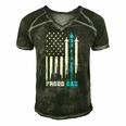 Proud Us Air Force Dad Rocket America Flag Fathers Day Gift Men's Short Sleeve V-neck 3D Print Retro Tshirt Forest