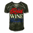 Red Wine Blue 4Th Of July Wine Red White Blue Wine Glasses V2 Men's Short Sleeve V-neck 3D Print Retro Tshirt Forest