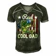 Reel Cool Dad Fishing American Flag Fathers Day Gif Men's Short Sleeve V-neck 3D Print Retro Tshirt Forest