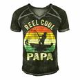 Reel Cool Papa Fishing Dad Gifts Fathers Day Fisherman Fish Men's Short Sleeve V-neck 3D Print Retro Tshirt Forest