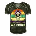 Rett Syndrome Warrior Skull Women Vintage Purple Ribbon Rett Syndrome Rett Syndrome Awareness V2 Men's Short Sleeve V-neck 3D Print Retro Tshirt Forest