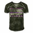 Rett Syndrome Warrior Usa Flag United States Flag Purple Ribbon Rett Syndrome Rett Syndrome Awareness Men's Short Sleeve V-neck 3D Print Retro Tshirt Forest