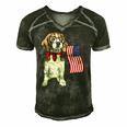 Smart Beagle Patriotic Memorial Day 4Th Of July Usa Flag Men's Short Sleeve V-neck 3D Print Retro Tshirt Forest