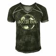 Soccer Papa Family Matching Team Player Gift Sport Lover Dad Men's Short Sleeve V-neck 3D Print Retro Tshirt Forest