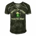 St Patricks Day Drinking Shut Up Liver Youre Fine Men's Short Sleeve V-neck 3D Print Retro Tshirt Forest